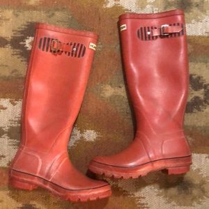 Red Hunter rain boots